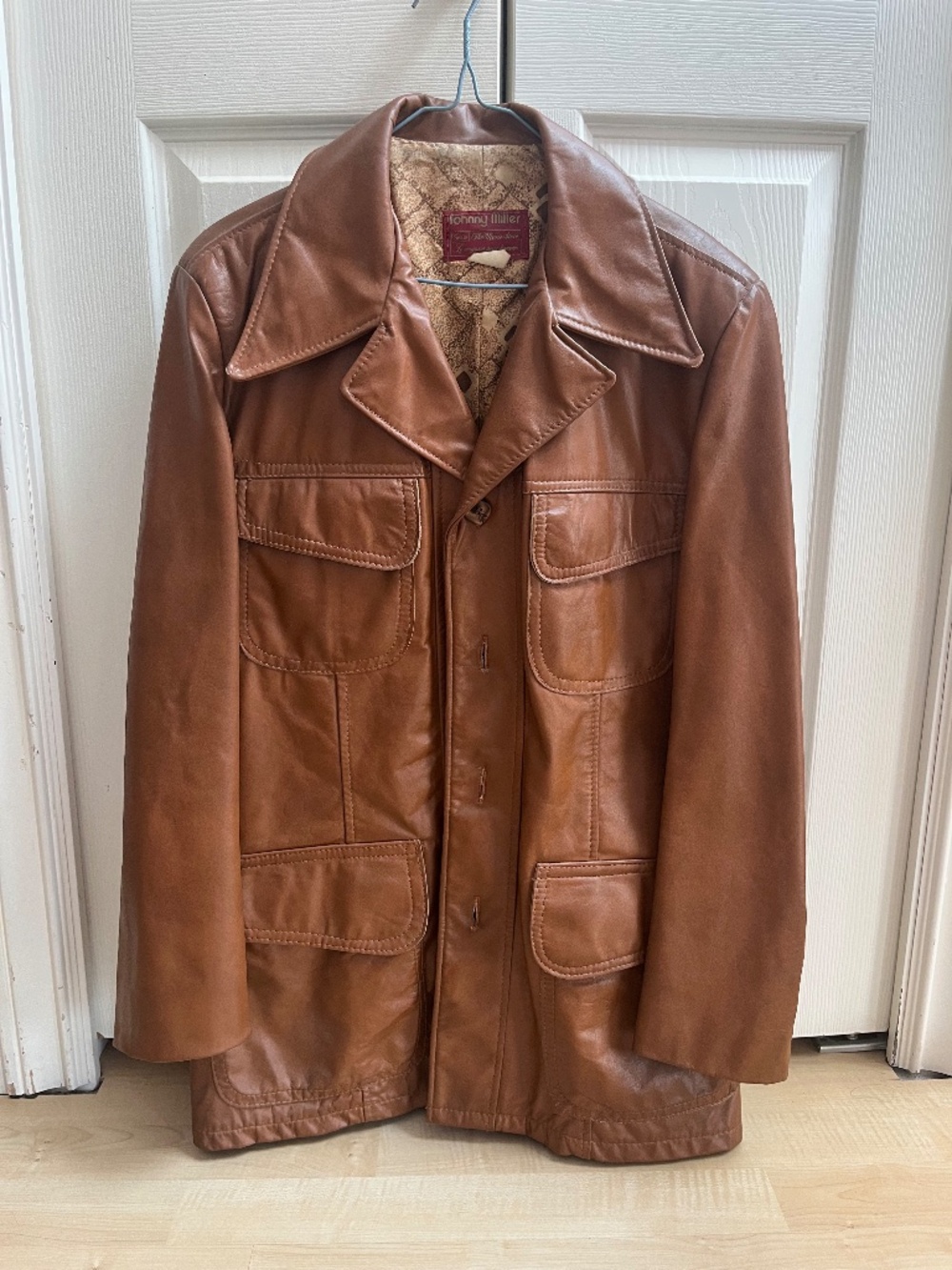 VINTAGE Sears Johnny Miller Brown Genuine Leather Jacket Coat
